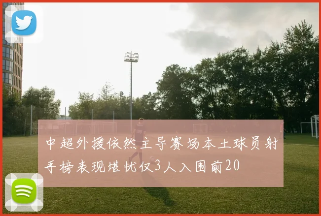 中超外援依然主导赛场本土球员射手榜表现堪忧仅3人入围前20